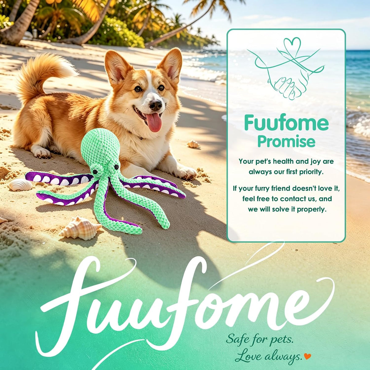 Fuufome non toxic plush pet toy for multi dog tug of war play premium selection