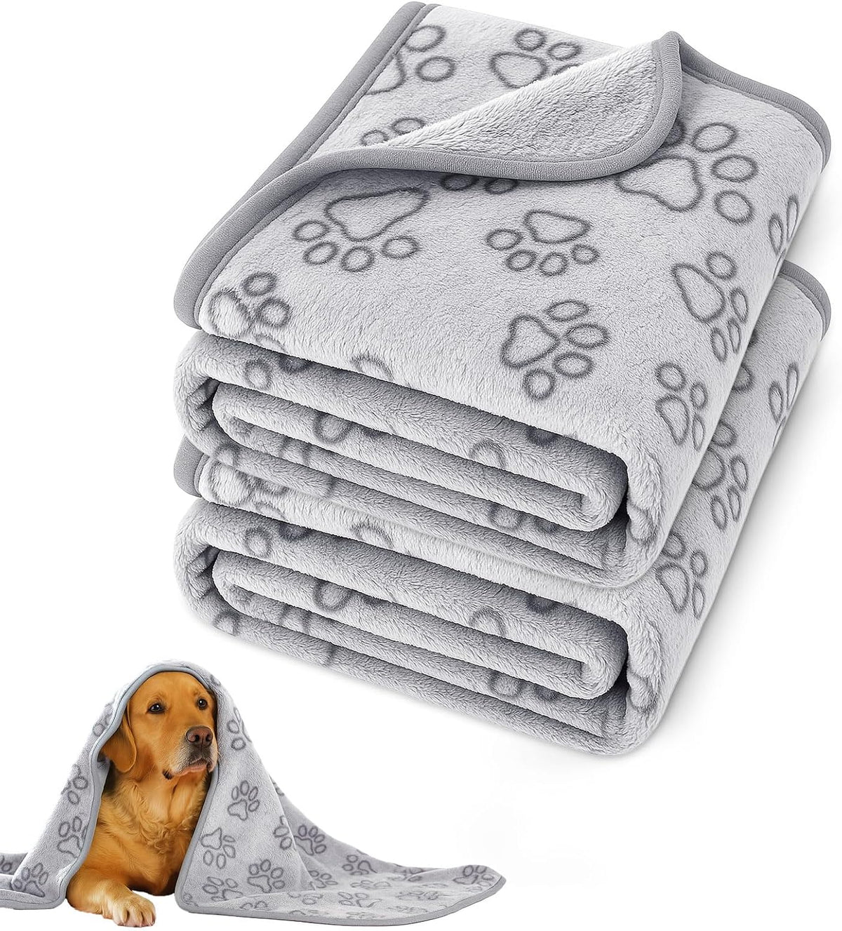 41" x 30" Dog Blankets for Medium Dogs, Cat, Premium Soft Dog Blankets for Small Dog Washable, Puppy Blanket Dogs Essentials for Puppies (Grey) - Image 10