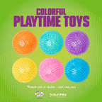 Brightly colored squeaky ball toy for interactive pet play