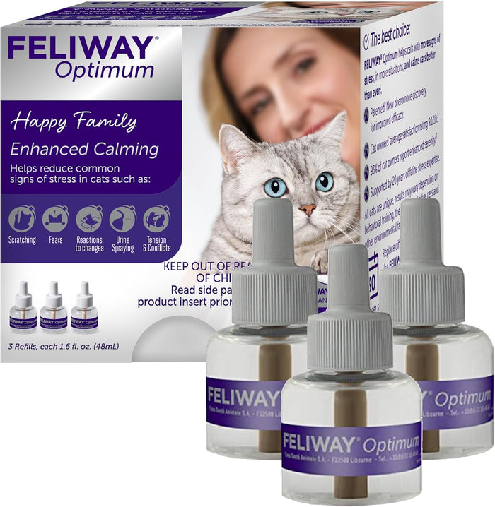 FELIWAY Optimum Cat Calming Pheromone Diffuser Refill - 3 Pack - Image 1