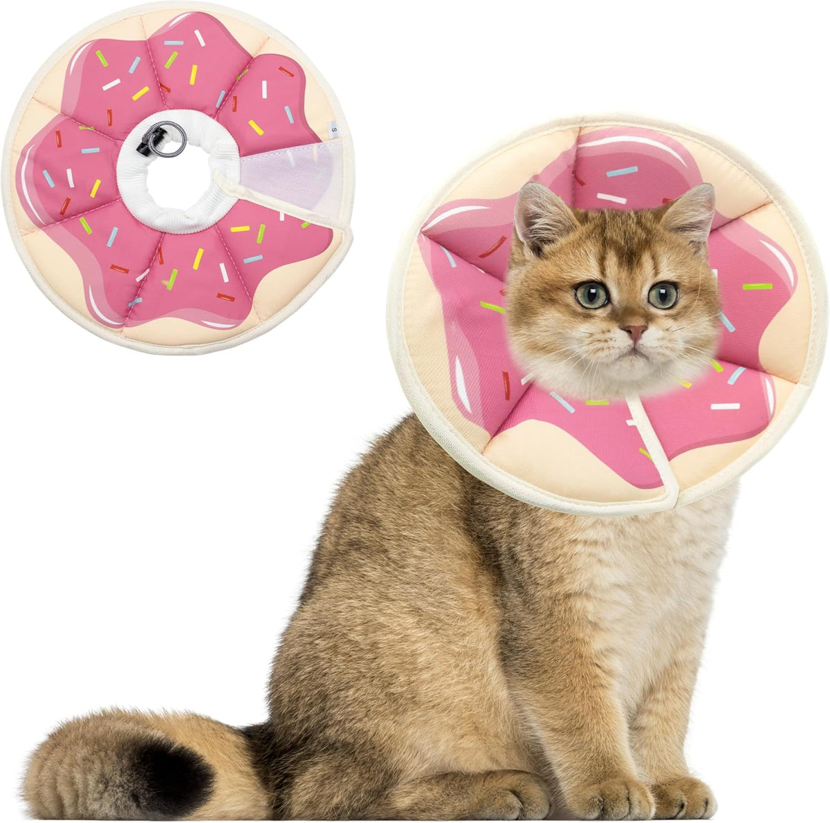 Soft Adjustable Cat Cone Collar, Comfortable Recovery Collar for Cats After Surgery (Dark Blue, Small) - Image 15