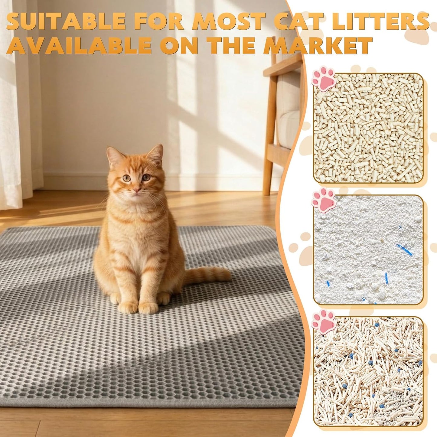 Premium washable urine resistant pet mat preventing floor stains