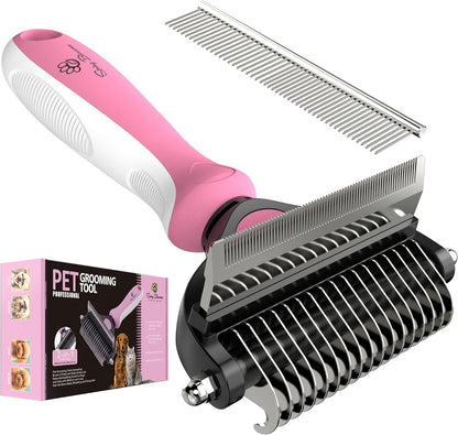 Spring Blossoms-2 in 1 Professional Grooming Rake for Cats & Dogs-Dematting Comb for Easy Mats & Tangles Removing,Pet Brush Safe No More Nasty Shedding and Flying Hair (Orange) - Image 12