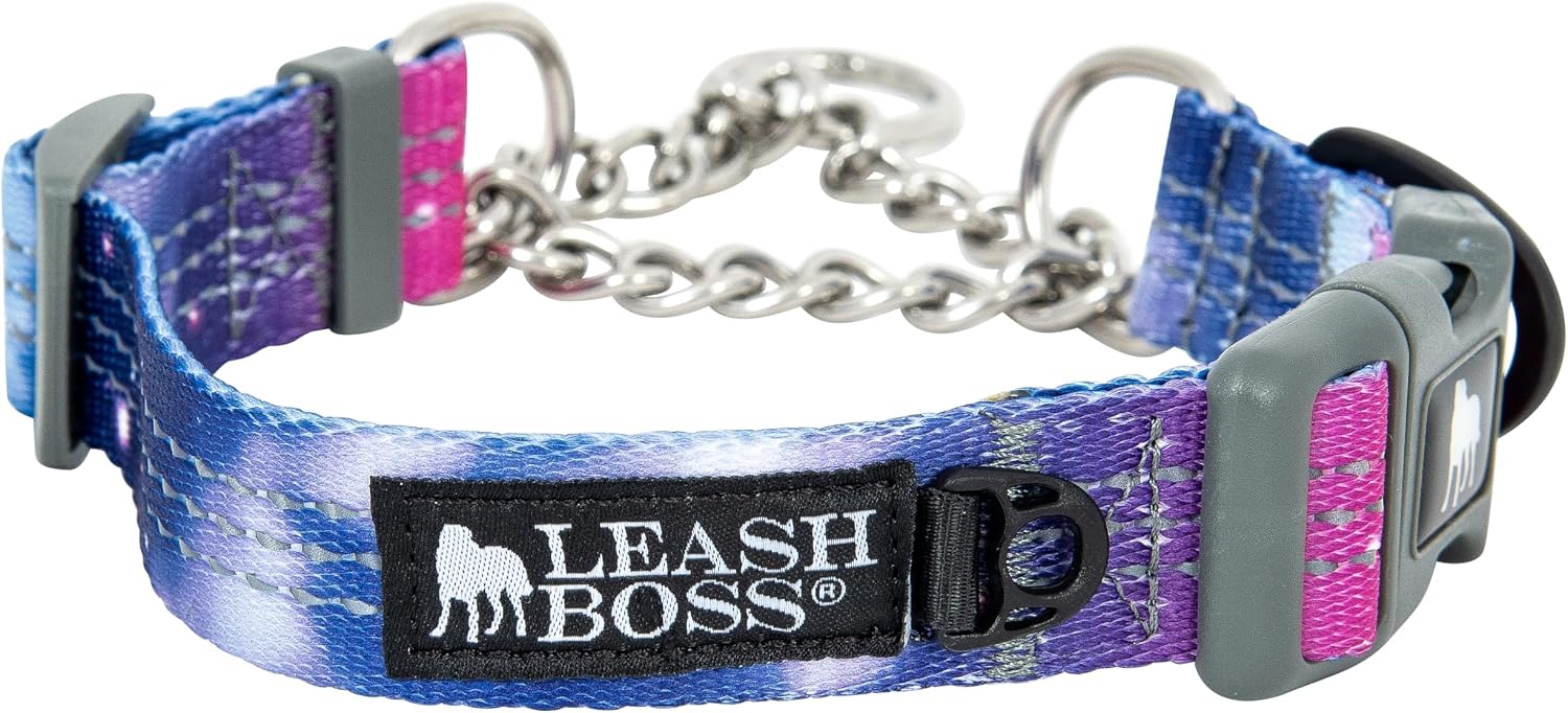 Leash Boss Martingale Collar for Dogs - Steel Chain | Reflective Nylon Dog Collar for Large Dogs, Medium and Small Dogs | No Pull Pet Training Collar Small - Image 15