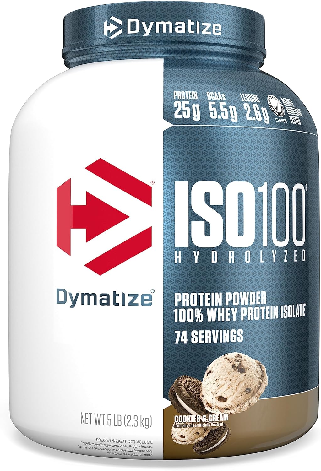 Dymatize ISO100 Whey Protein Powder Isolate, Strawberry, 25g of Protein, 5.5g BCAAs, Less Than 120 Cal., Gluten Free, 1g Fat, 1g Sugar, 2g Carb (20 Servings) - Image 14