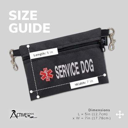 ActiveDogs high visibility white embroidery service dog lettering close up