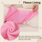 Two piece imported pink and rose pet hoodies laid flat side view