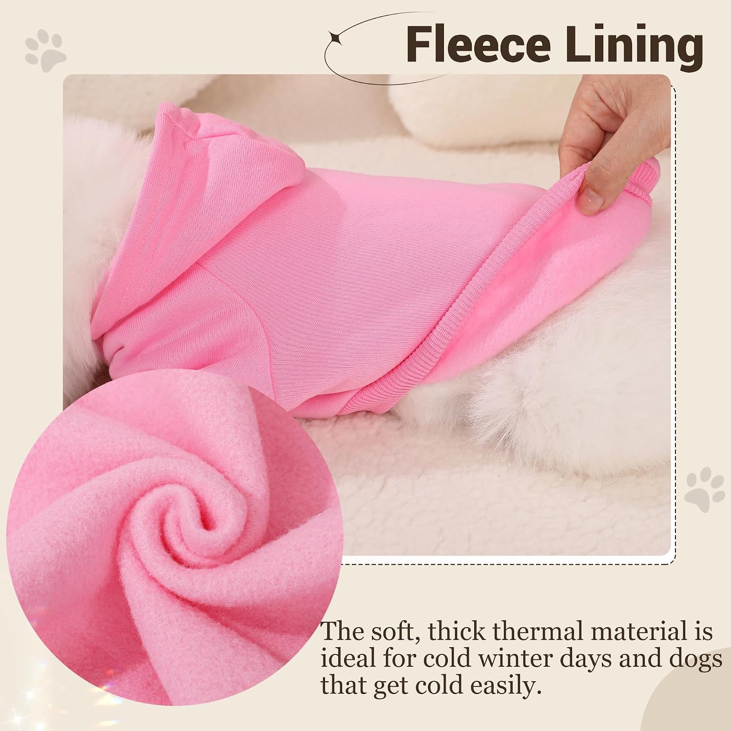 Two piece imported pink and rose pet hoodies laid flat side view