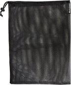 Giantree mesh drawstring bag 2 pack front view showcasing heavy duty black polyester material for pond pump protection.