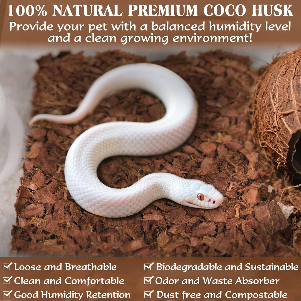 Expanded loose coconut chips for reptiles