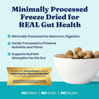Close up of Solid Gold raw freeze dried dog food ingredients