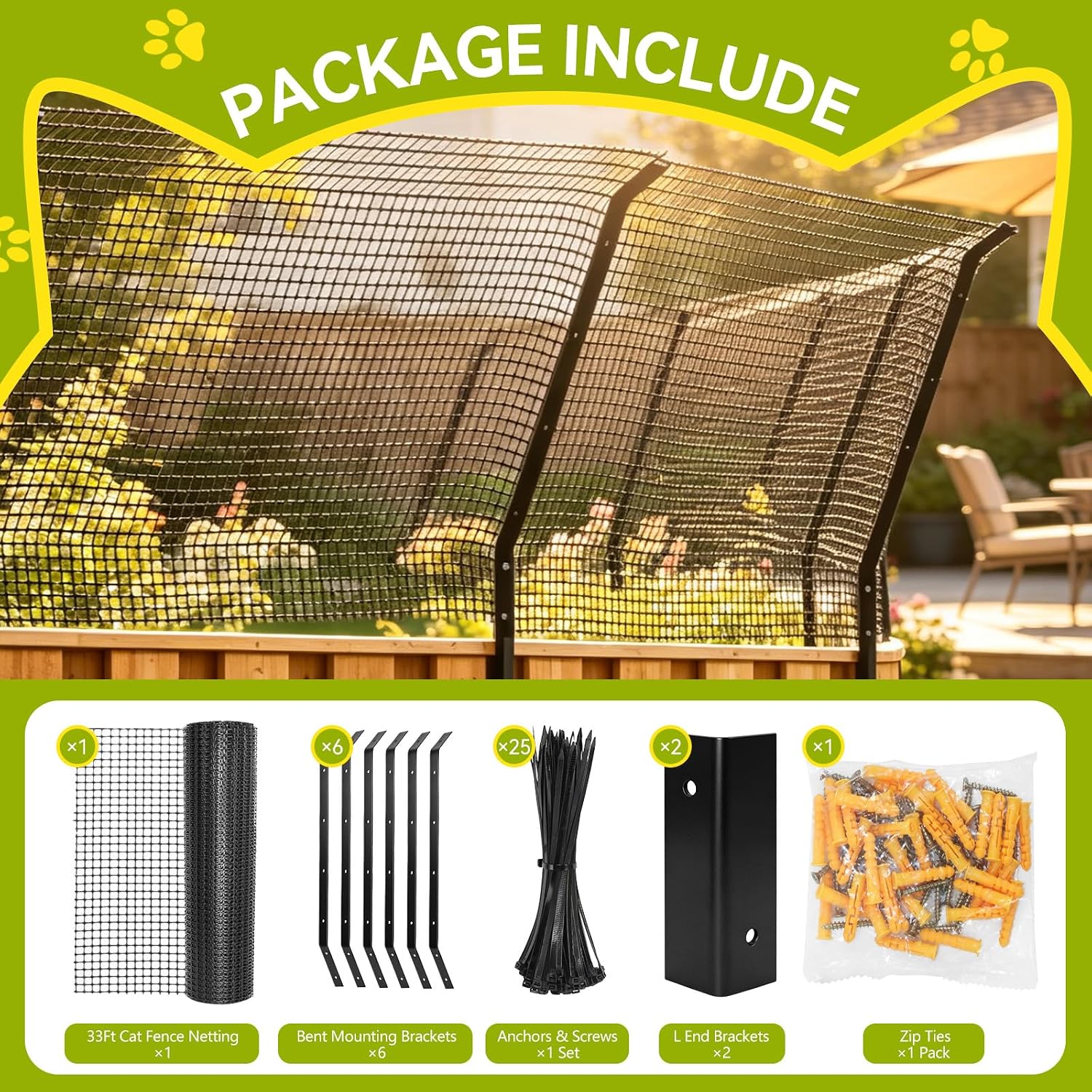 DIY cat fence extension system for home garden safety