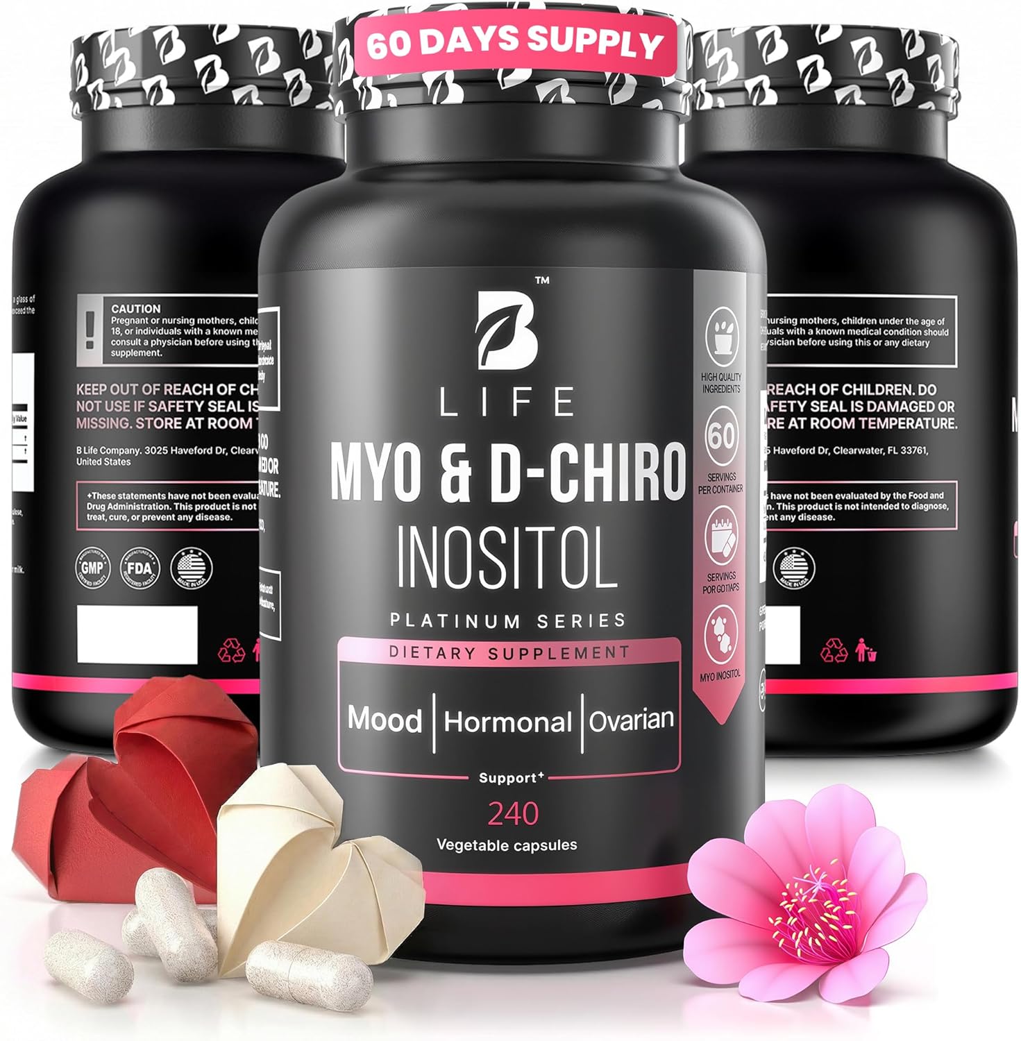 B Life Company myo inositol tablet & D-Chiro Inositol 40:1 bottle, 240 caplets