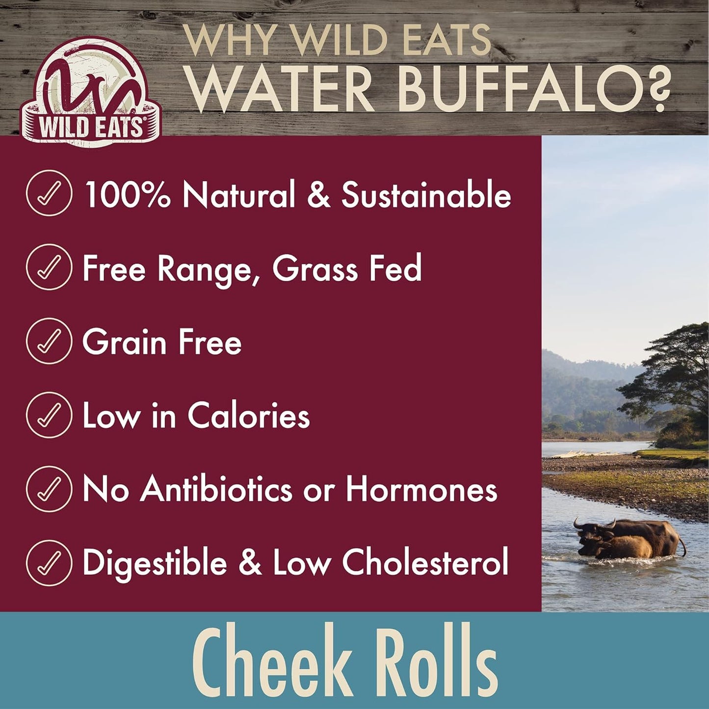 High protein low fat water buffalo retriever style rolls for dogs