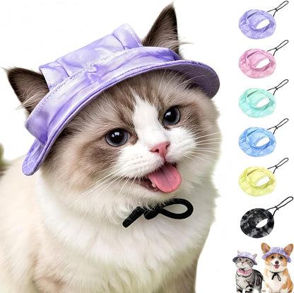 Dog Bucket hat,cat hat, Bucket hat for Dogs with Ear Holes, Bucket hat for Dogs,Hats for Cats,Cat Sun hat Keep Your Pets Sun-Protected, Cool, Stylish and Beautiful. (Pink, M) - Image 15