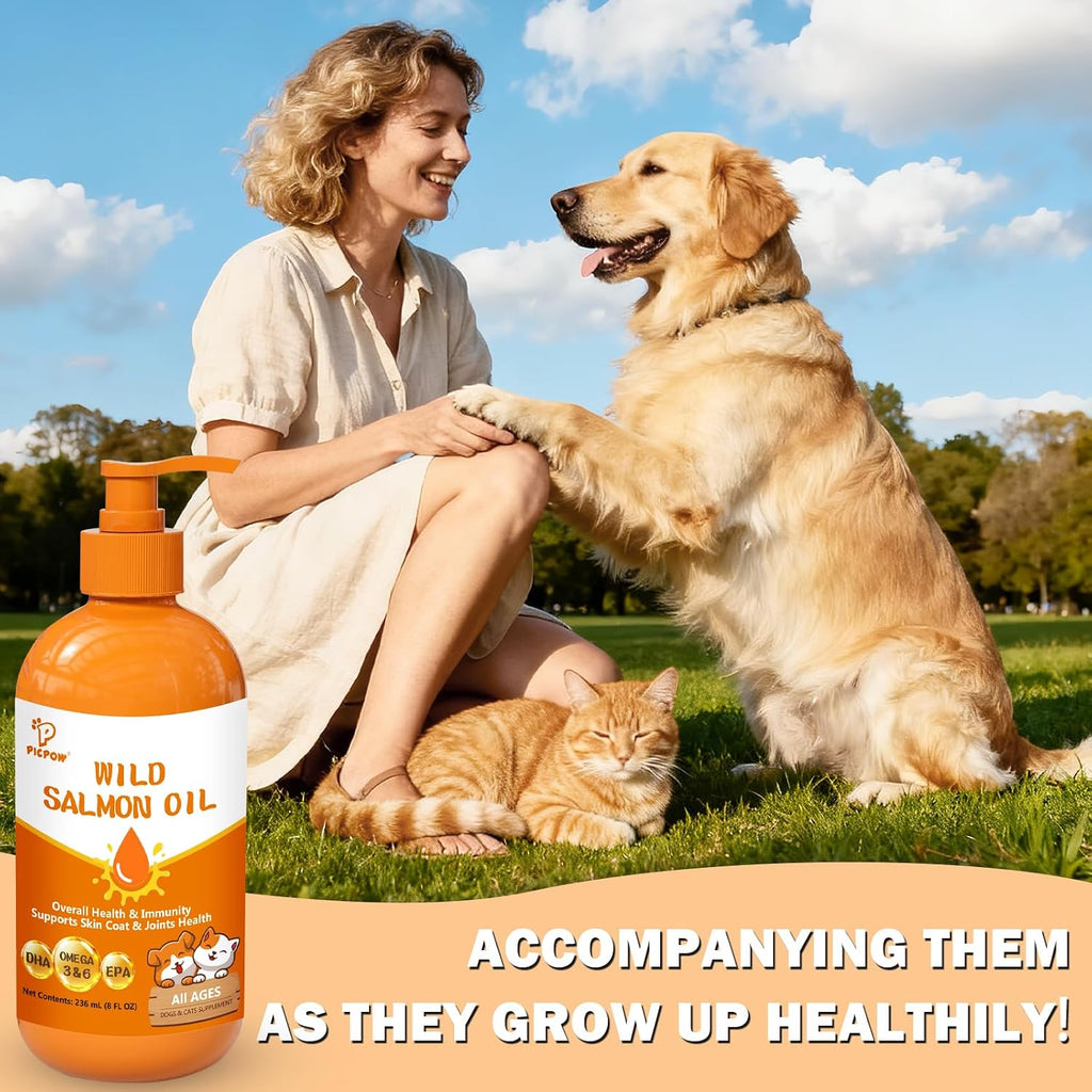 Picpow pet skin and coat conditioning liquid mixed into dog food