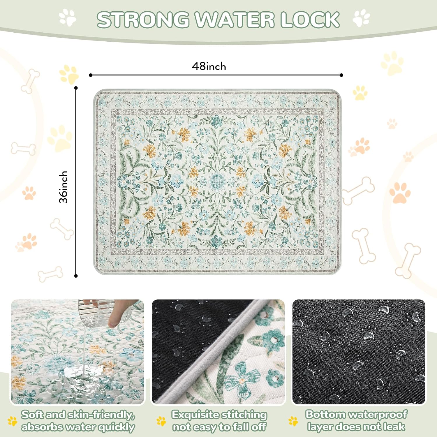 Two pack of Lahome reusable dog training mats folded