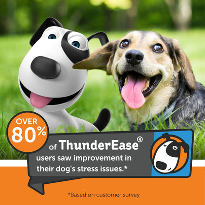 Sixty milliliter bottle of ThunderEase pheromone spray powered by ADAPTIL for dogs