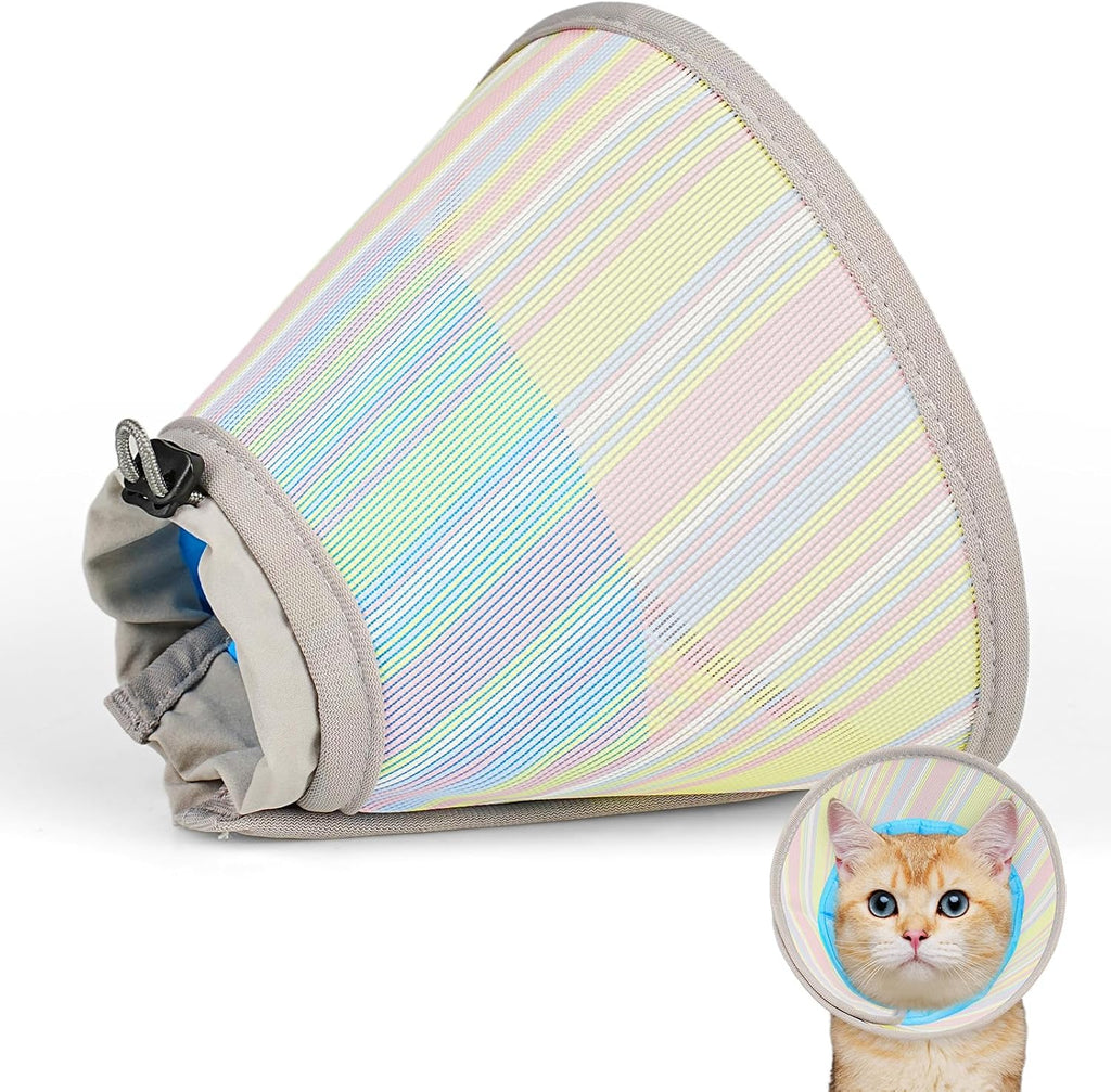 Supet Soft Cat Cone Collar to Stop Licking, Breathable Mesh Cone with Waterproof Liner Recovery Collar, for Kitten, Comfortable Elizabethan Alternative for Spay Neuter Grooming (M) - Image 12