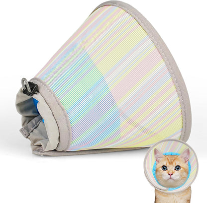 Supet Soft Cat Cone Collar to Stop Licking, Breathable Mesh Cone with Waterproof Liner Recovery Collar, for Kitten, Comfortable Elizabethan Alternative for Spay Neuter Grooming (M) - Image 12