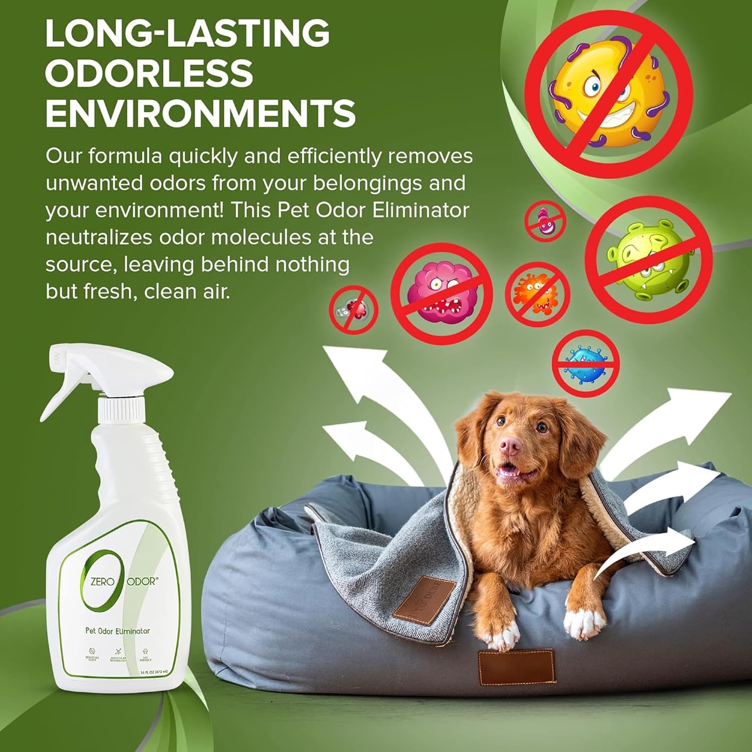 Zero Odor molecular pet urine odor neutralizer
