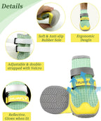 Reflective detail on Huafly dog boots for night visibility