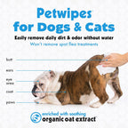 Petkin waterless pet cleaning wipes with organic oat extract and aloe vera
