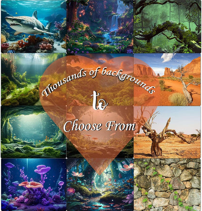 Riivvdise tropical foliage scenery poster used as a natural habitat backdrop for a reptile enclosure