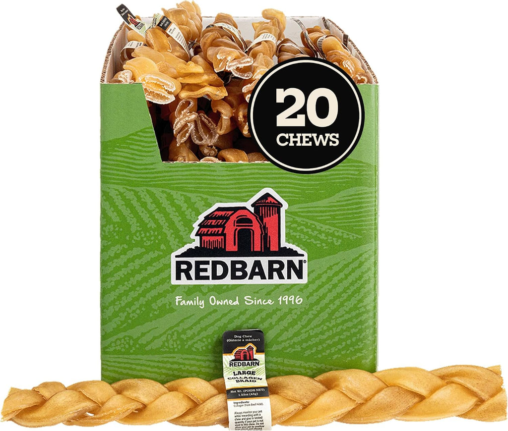 Redbarn Natural Large 12" Beef Collagen Braids - 2 Pack - Long Lasting Low-Odor Alternative to Rawhide & Bully Sticks -Single Ingredient Chew for Medium Large Dogs - Image 11