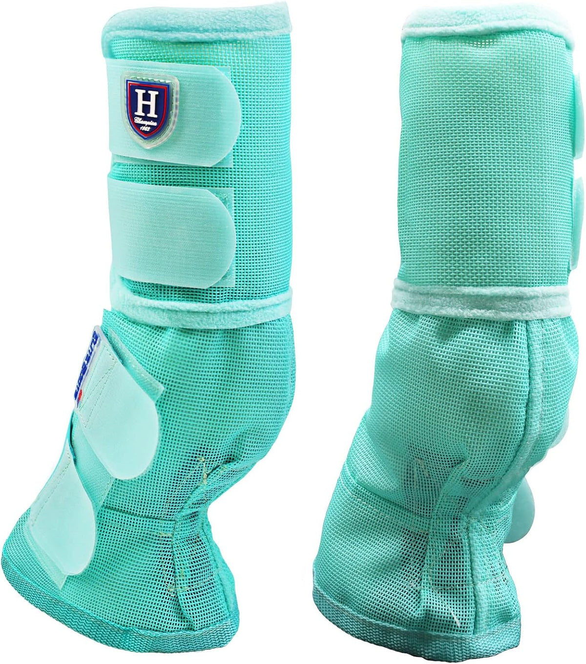 Harrison Howard Horse Fly Boots Perfect Contoured Fit Leg Guards Dense Mesh Boots with Ventilated Comfort Reliable Protection from Summer Elements Set of 4 Mint L - Image 9