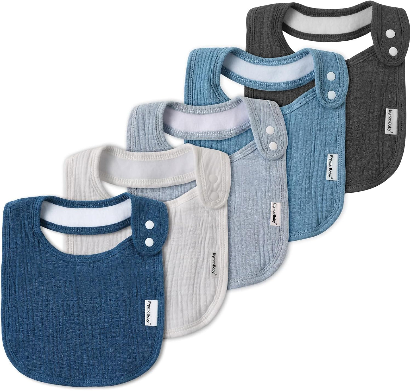 Egmao Baby organic muslin bandana bibs front view