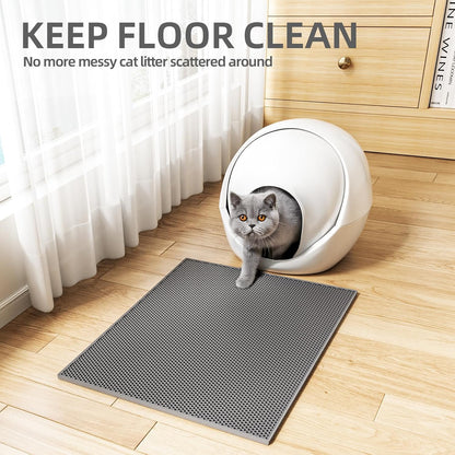 ESTHELLO premium pet mat being rinsed with water for easy cleaning maintenance.