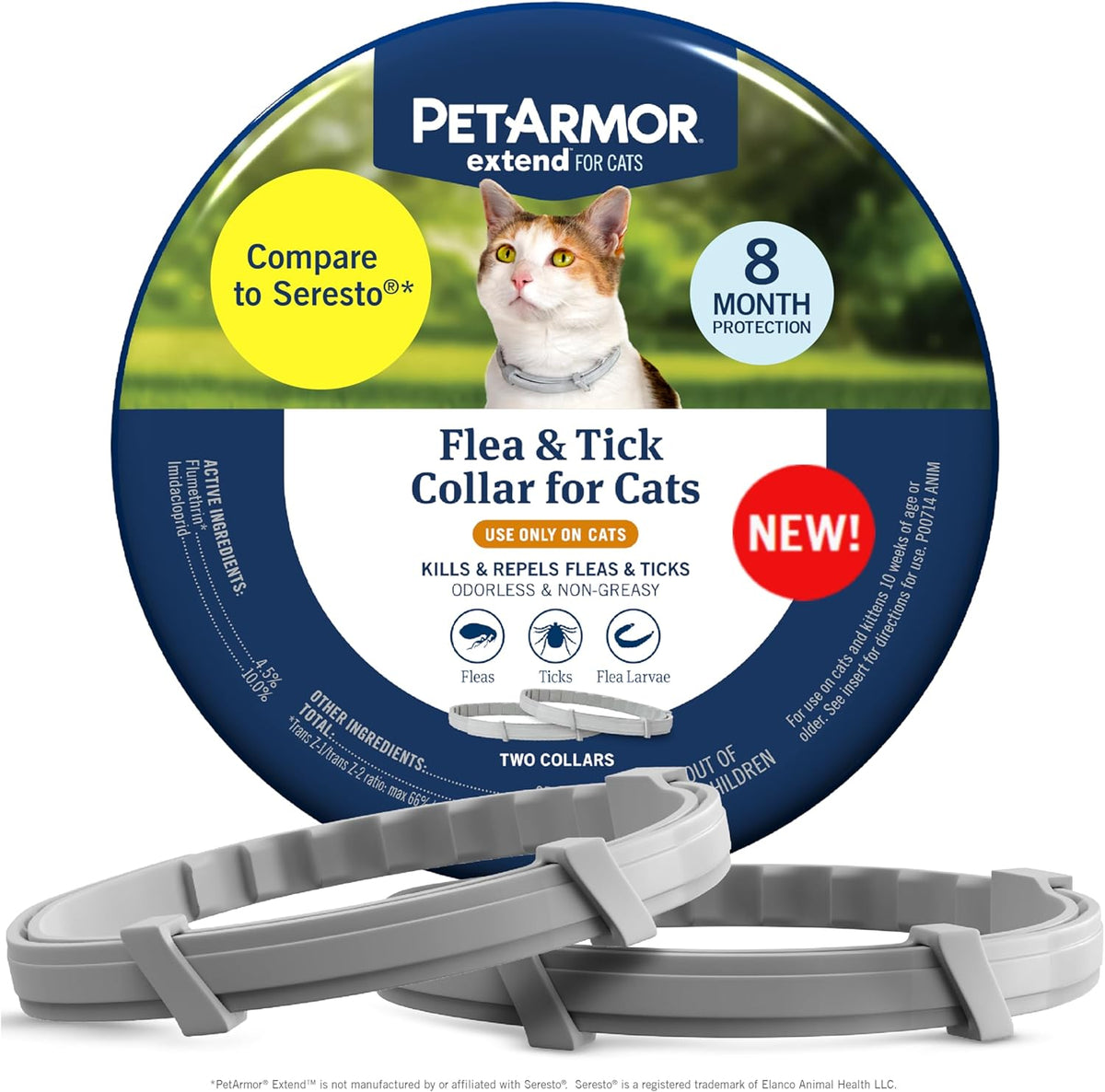 PetArmor Extend Cat Flea and Tick Treatment & Prevention Collar for Cats, 8 Months of Protection, Waterproof, Kills Fleas, Ticks, and Larvae, 1 Count - Image 9