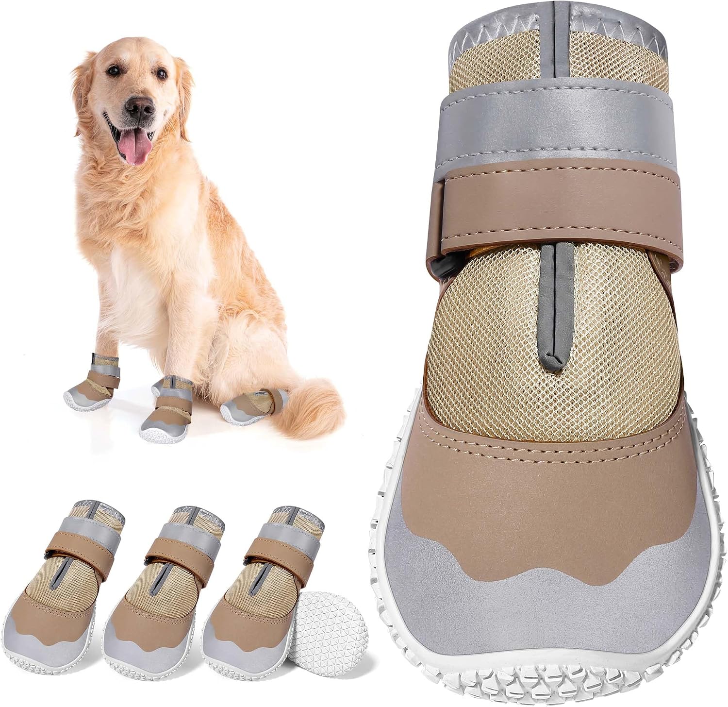 Set of four Dcoagt dog shoes for hot pavement and snow