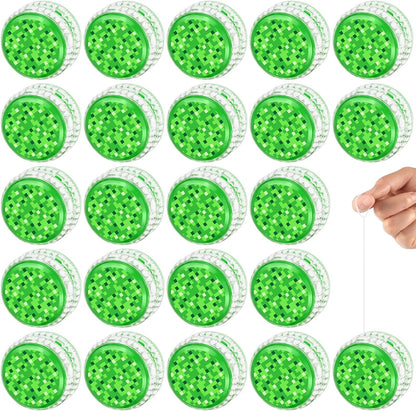 Ysbjkwcf green pixel LED yo-yos bulk pack front view