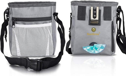 SunGrow Dog Travel Pouch, Training Bag for Treats, Kibbles, Toys & Accessories, Gray, Multiwear and Weather-Proof, 1 Pouch with Adjustable Shoulder Strap and Waist Belt - Image 9