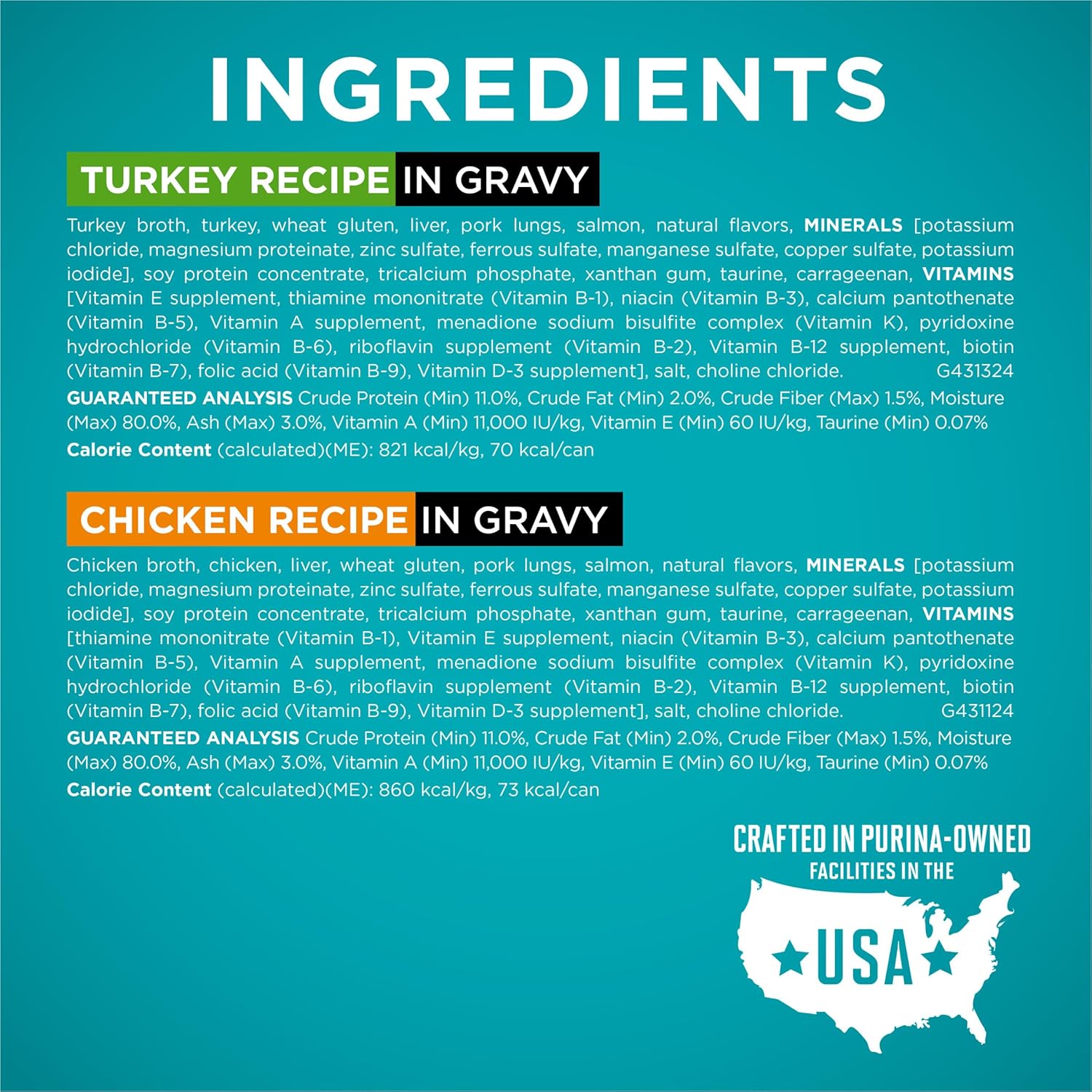 Purina One high protein variety pack cans texture and gravy