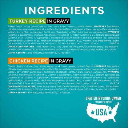 Purina One high protein variety pack cans texture and gravy