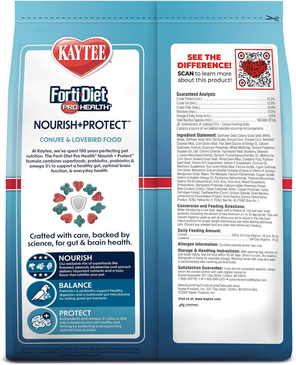 Kaytee Forti-Diet Pro Health Nourish+Protect Conure & Lovebird Food, 4 lb - Image 12