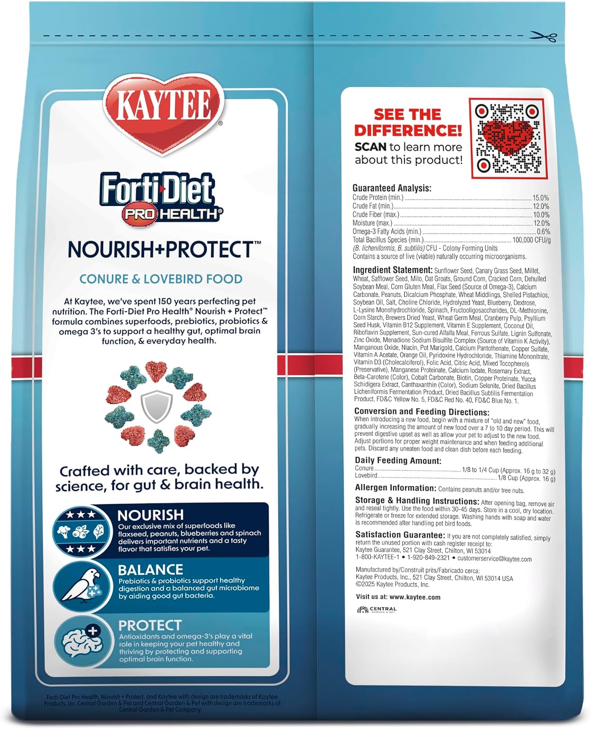 Kaytee Forti-Diet Pro Health Nourish+Protect Conure & Lovebird Food, Comprehensive Nutrition Backed by Science, Digestive Health, Immune Support, 4 pounds - Image 12