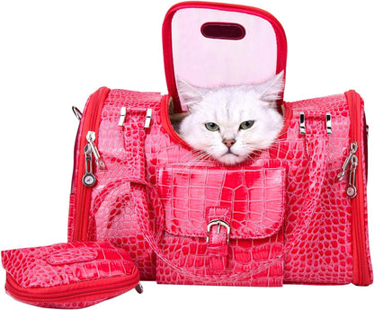 Dutis pet carrier side view with ventilation mesh