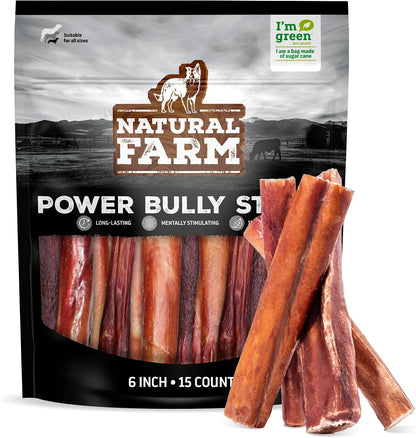 Natural Farm Power Bully Sticks Dog Chews (6", 5-Pack), 2-in-1 Power Chews: Premium Beef Cheek Wrapped in Beef Pizzle, Long-Lasting, Great Dog Dental Treats Fro Small, Medium & Large Dogs - Image 10