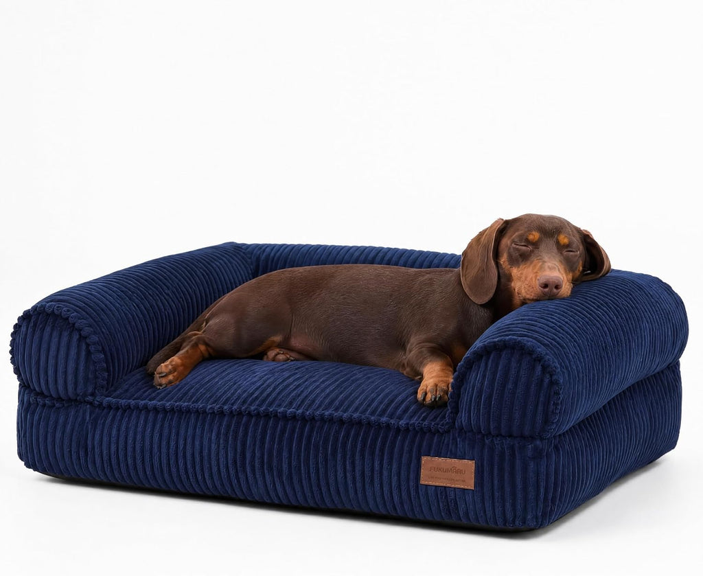FUKUMARU Dog Couch Bed, Corduroy Cozy Cat Bed for Indoor Cats with Washable Cover, 28in Waterproof Orthopedic Dog Beds Sofa for Small Dogs and Large Cats, Cute Warm Cotton Pet Sofa, Green - Image 10