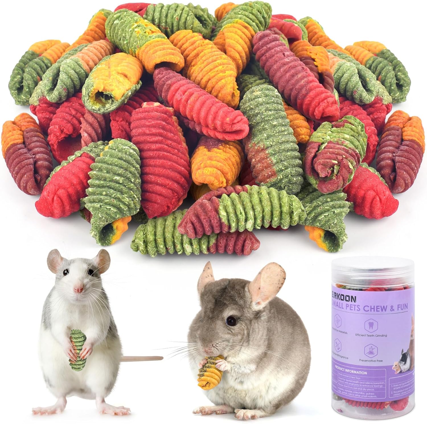 Erkoon chinchilla treats timothy grass chew toys front view