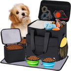 5 Set Dog Travel Bag for Supplies, Dog Lovers, Large Pet Travel Kit Includes 2 Food Containers, 2 Collapsible Bowls, Pink - Image 10