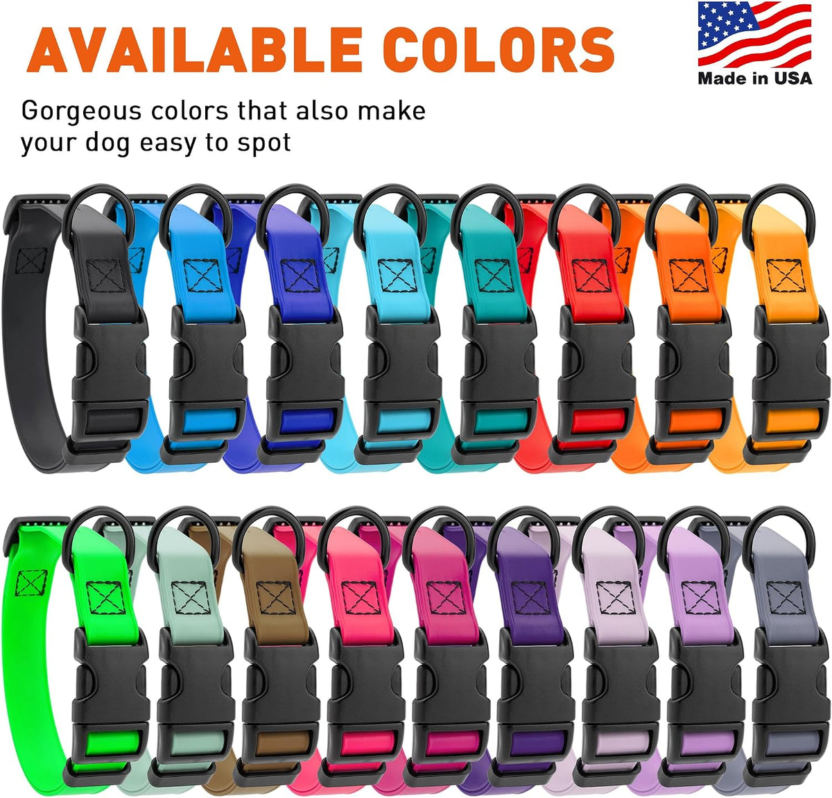 Adjustable heavy duty polyester webbing dog collar side angle view