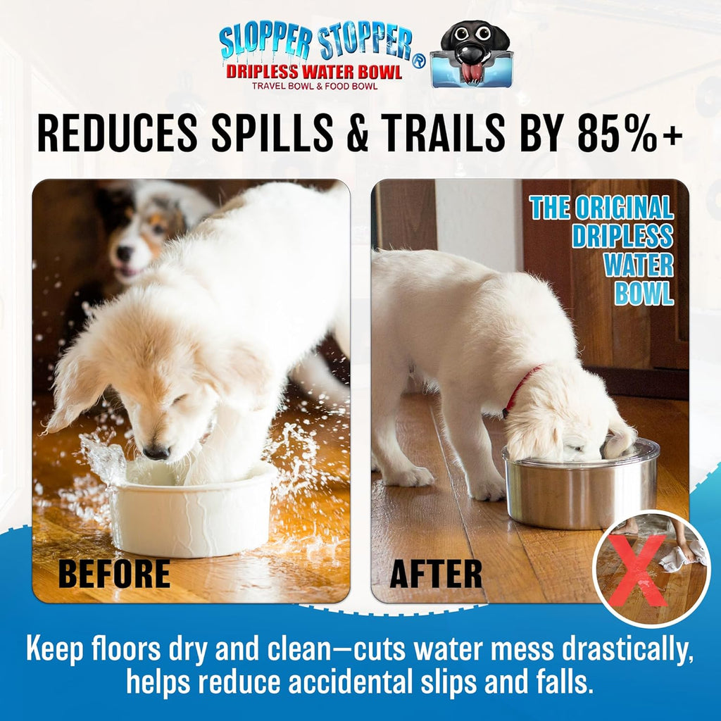 Slopper Stopper premium heavy duty plastic clean water bowl package