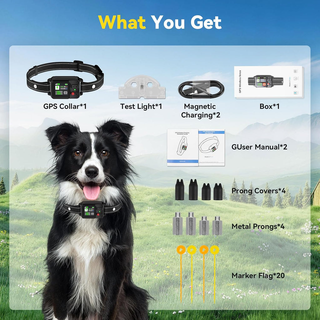 GPS Wireless Dog Fence System, Invisible Dog Fence with GPS Collar, 49-6561FT Range, IP67 Waterproof Rechargeable Collars, Electric Dog Fence for Large Medium Dogs, Outdoor Use - Image 9