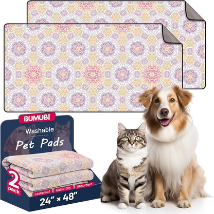 Washable Dog Pee Pads - Absorbent Reusable Puppy Training Pads, Waterproof Leak - Proof & Non - Slip for Crate Whelping Potty Training 48x48 (Pack of 2) - Image 12
