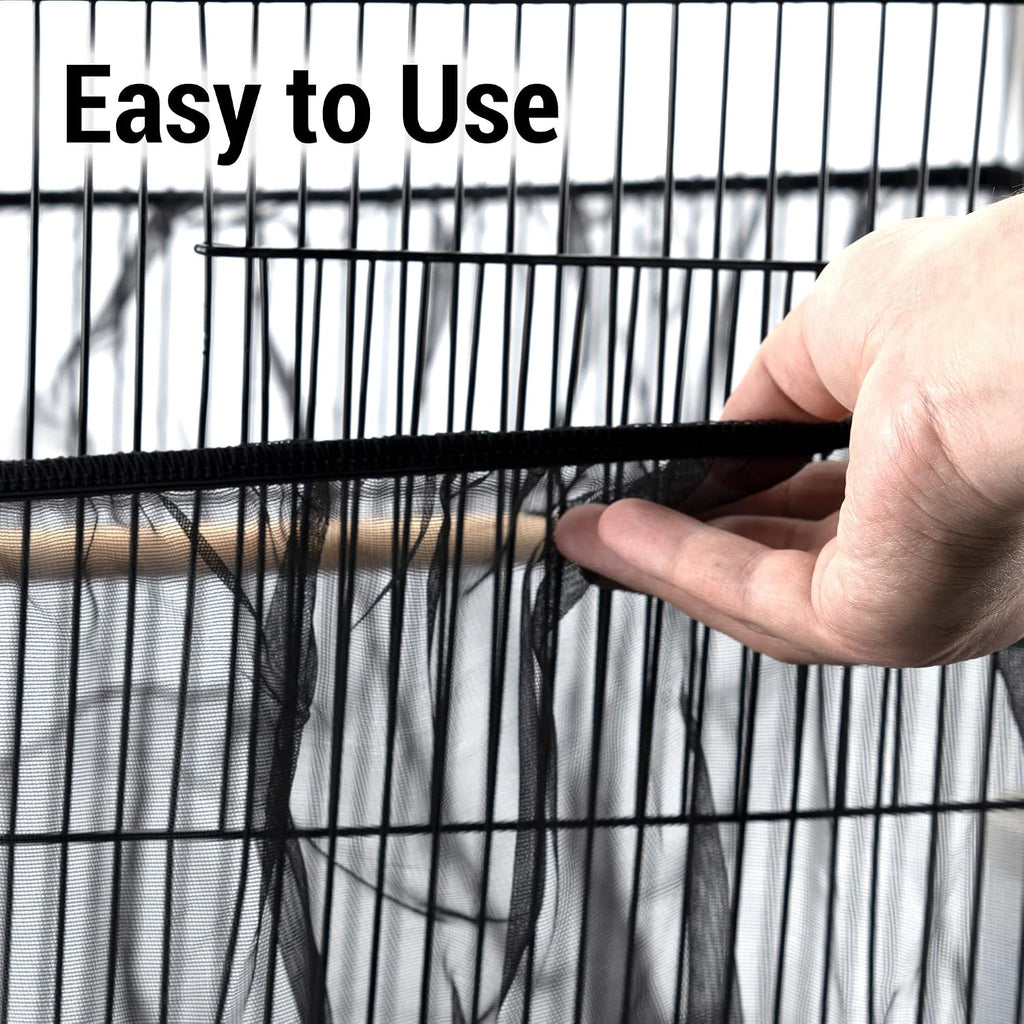 Breathable mesh material detail for bird cage guard